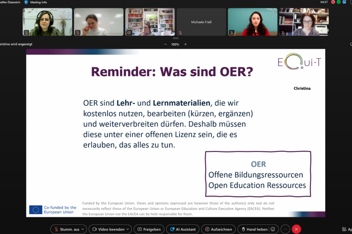 Screenshot eines Online Meetings